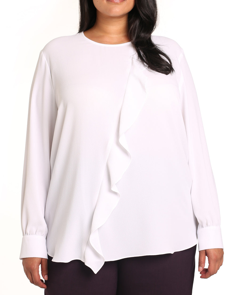 Lena Frilled Top — Alabaster