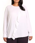 Lena Frilled Top — Alabaster