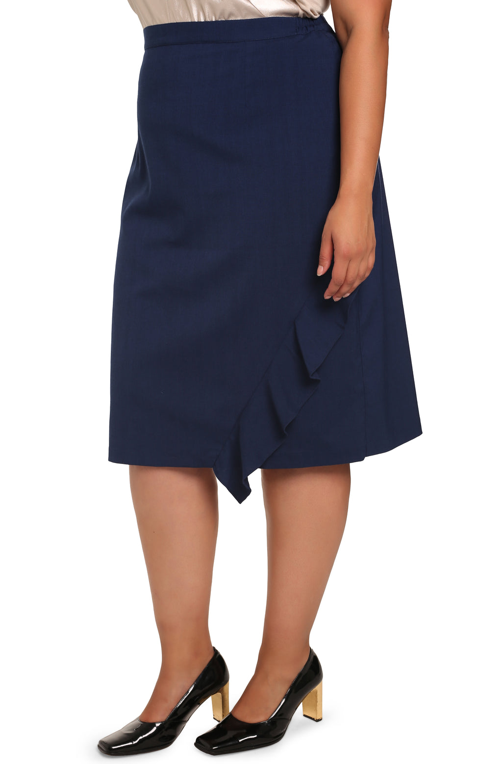 Assym Skirt — Venetian Blue