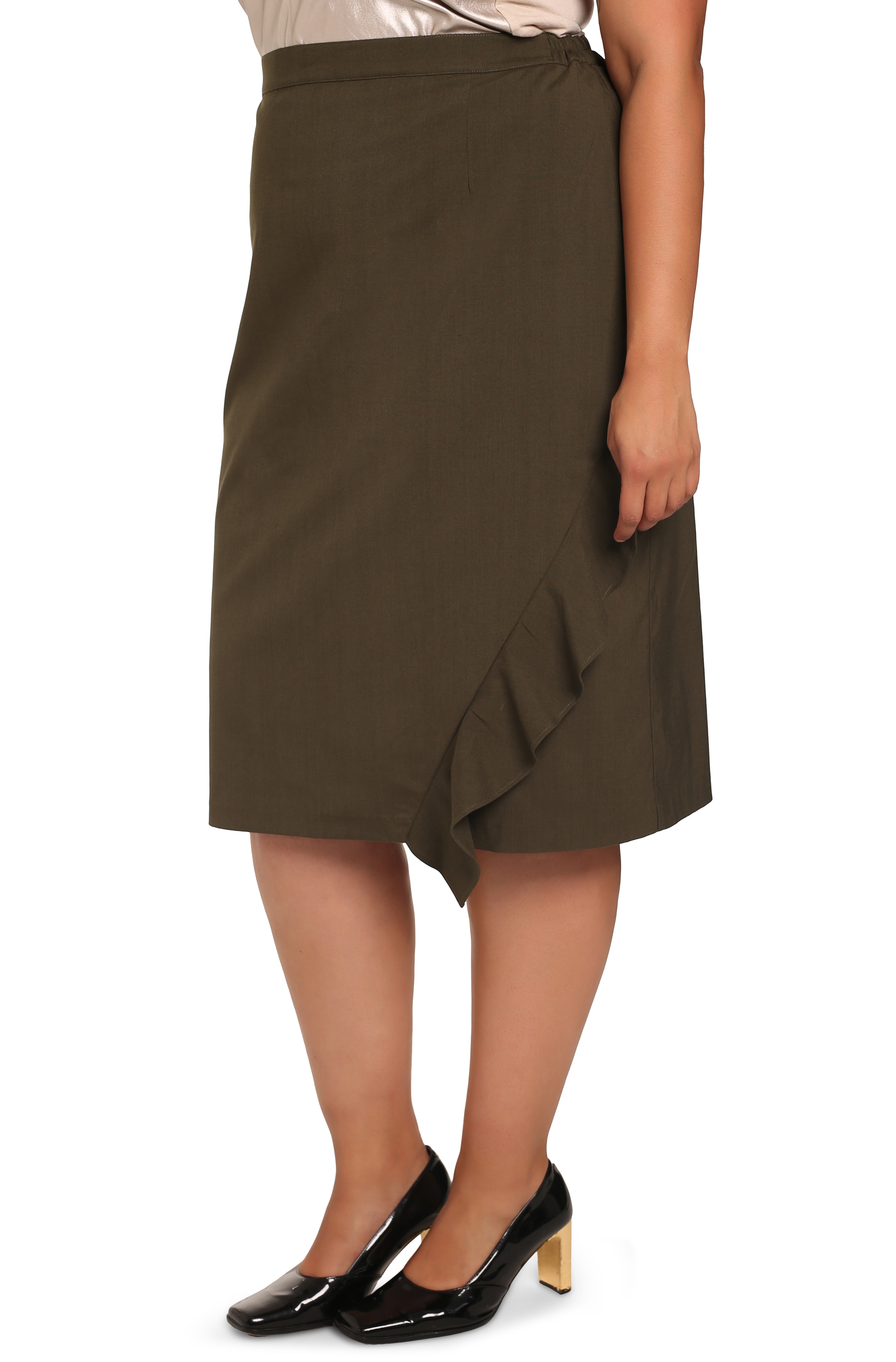 Assym Skirt — Green Leaf