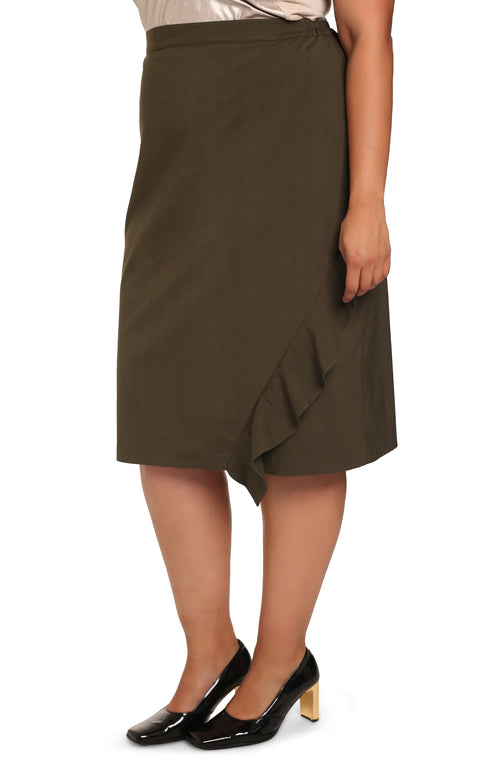 Assym Skirt — Green Leaf