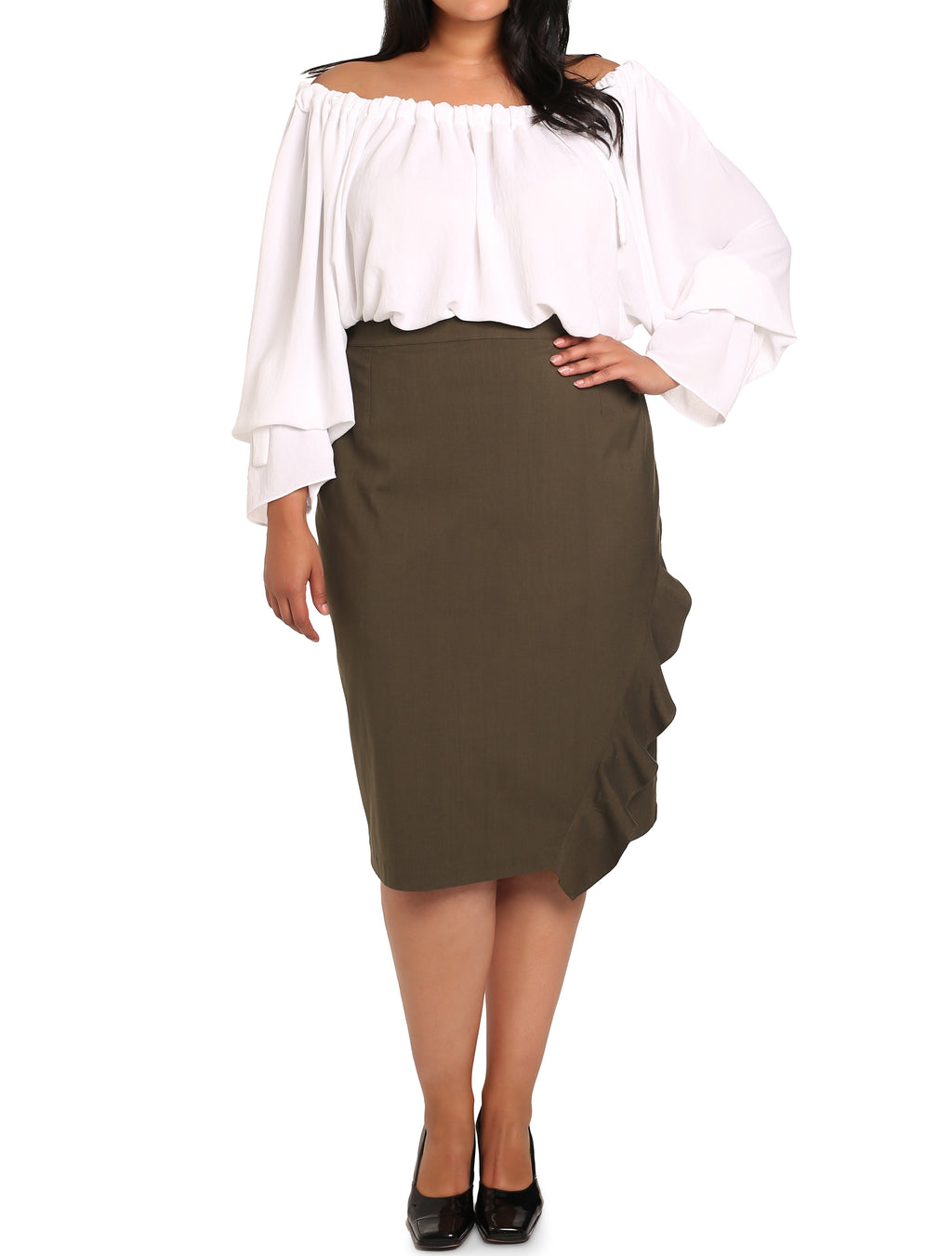 Assym Skirt — Green Leaf