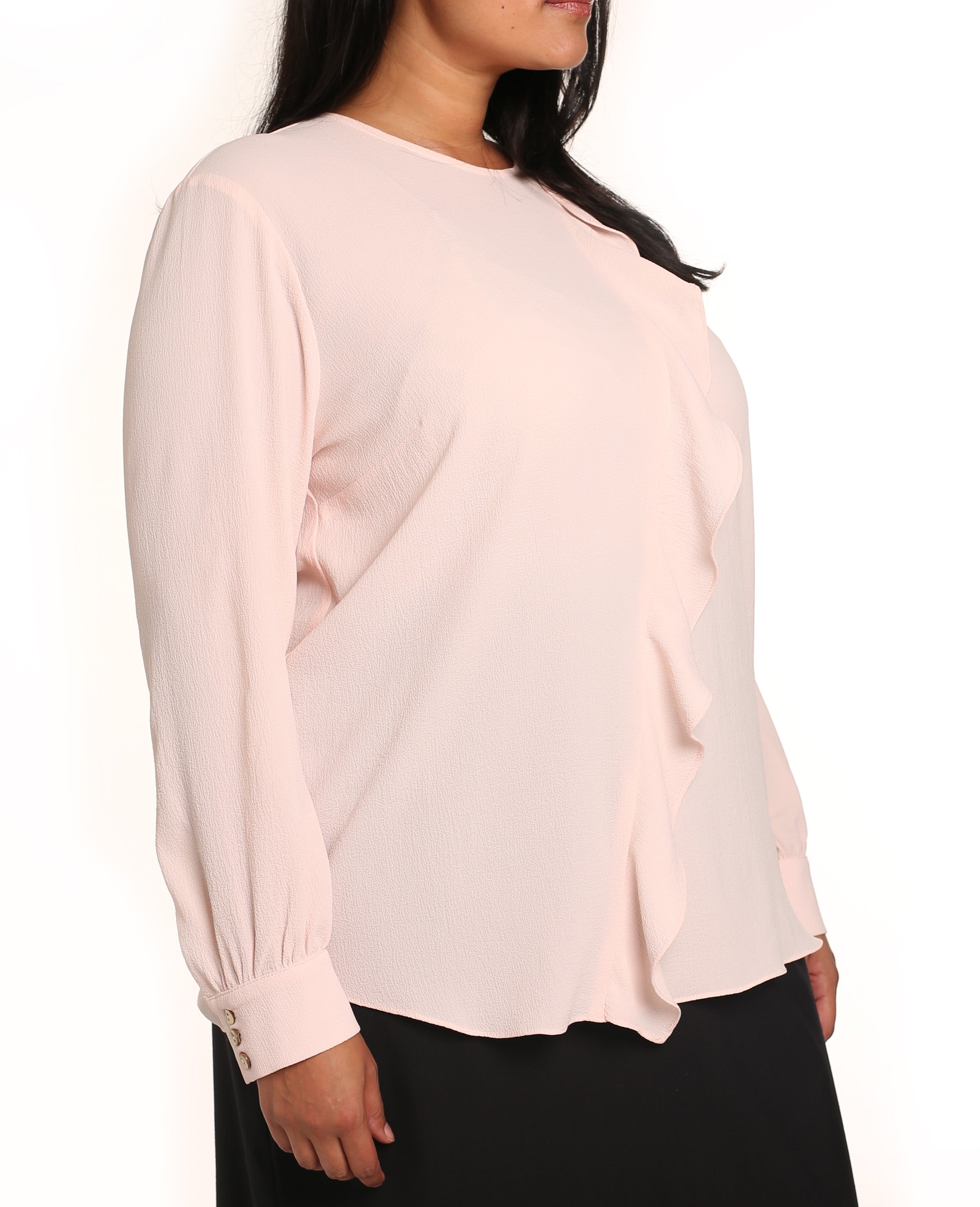Lena Frilled Top — Persian Pink