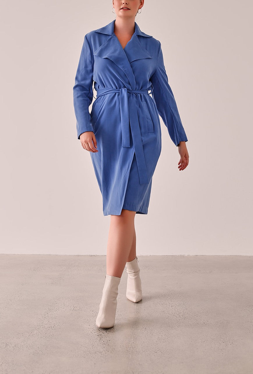Vanessa Unstructured Trench — Azure Blue