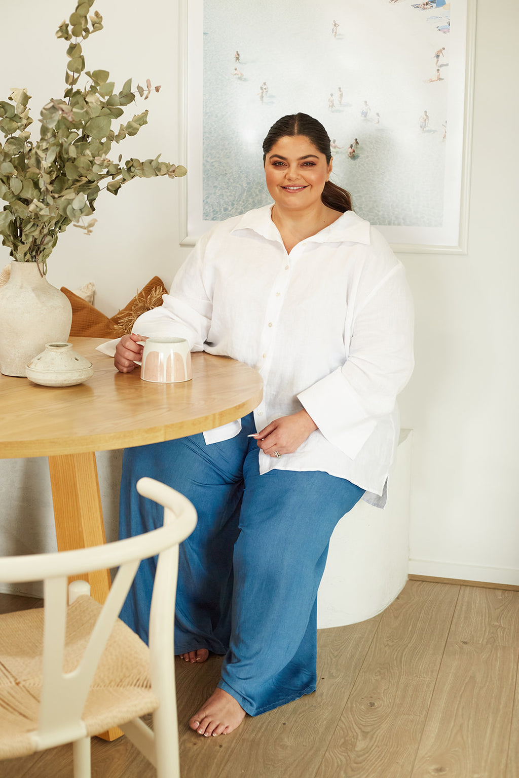 Yasi Palazzo Pant in Denim Wash — studio
