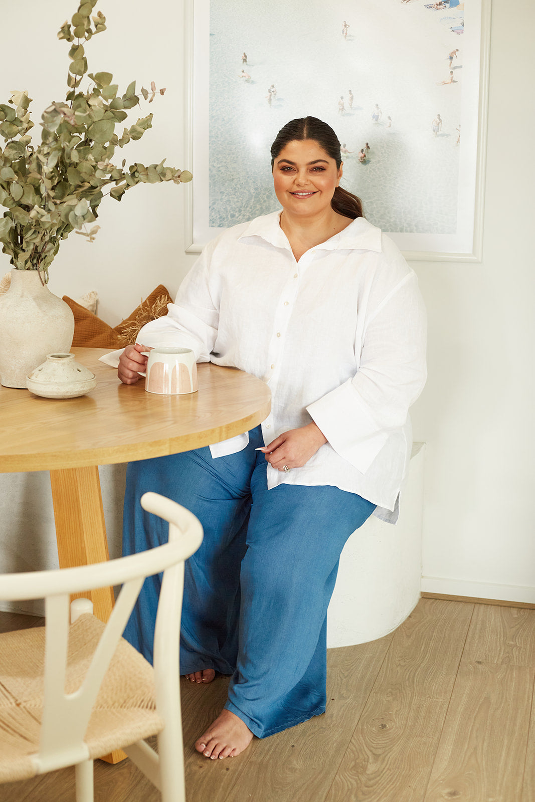 Yasi Palazzo Pant in Denim Wash — studio