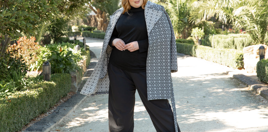 Mazzy Knit Jacket — Black & White Jacquard