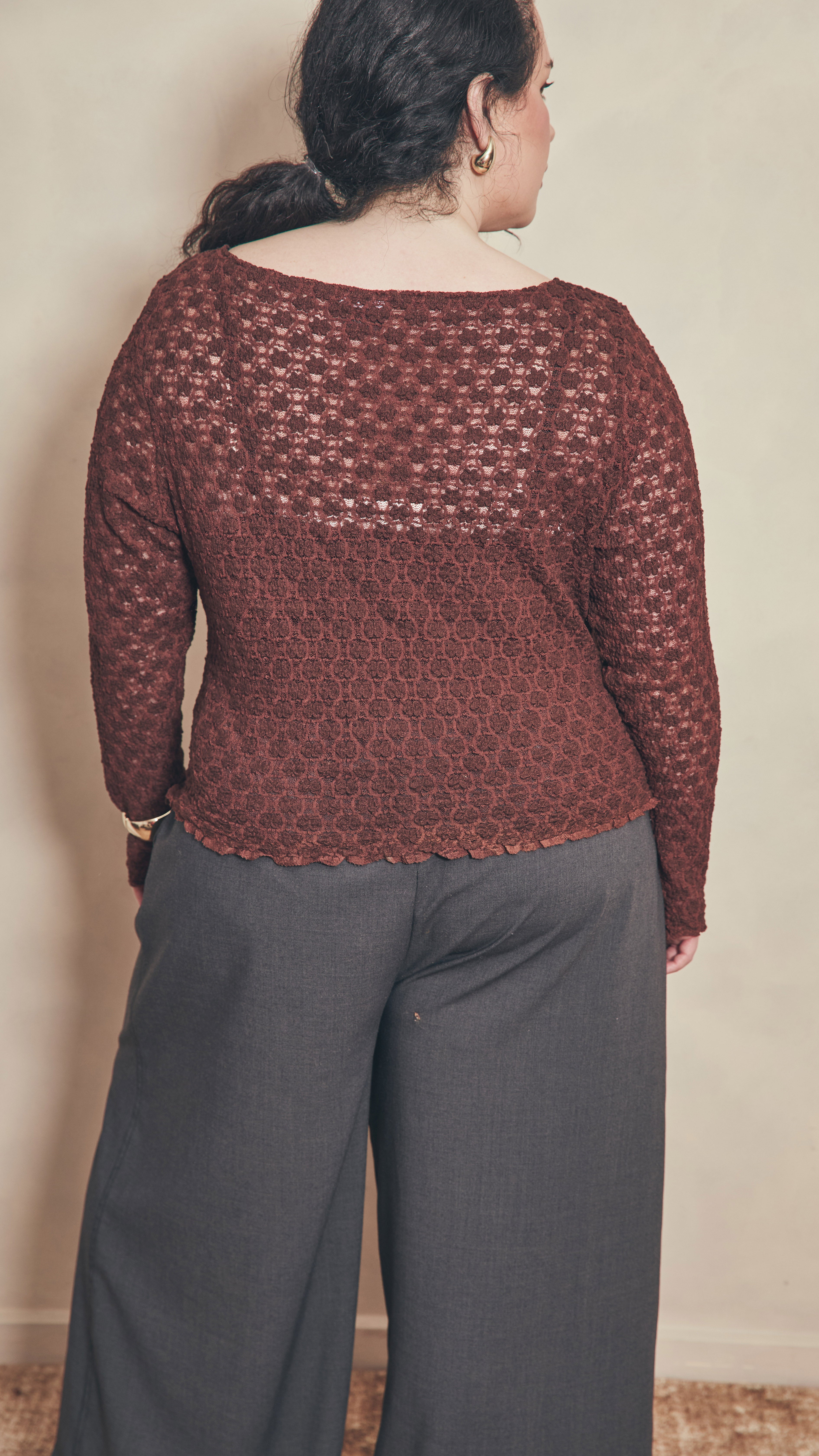 Back view of chocolate top